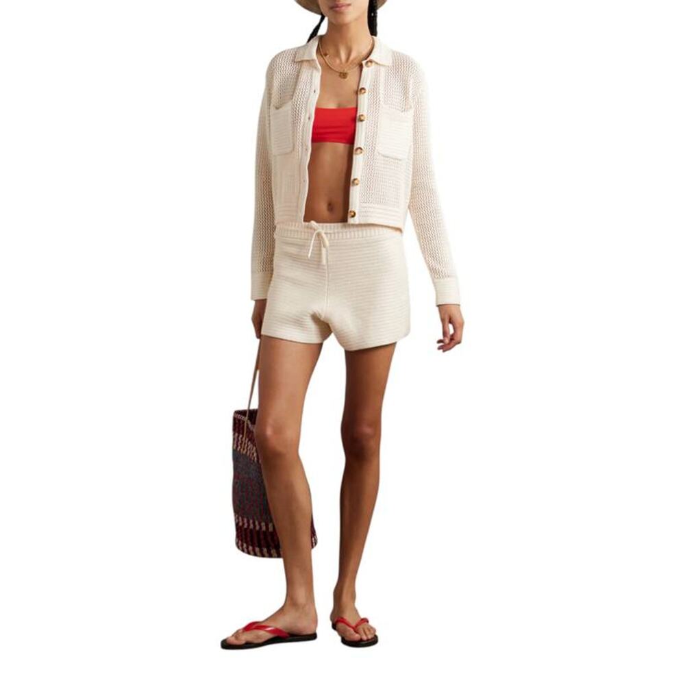 La Ligne NYC Crochet Jane Shorts in Cream S - Picture 3 of 3